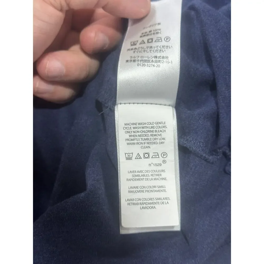 Lot of 2 Polo Ralph Lauren Men Classic Fit Soft Polo Shirt 2XL Blue Striped Pony